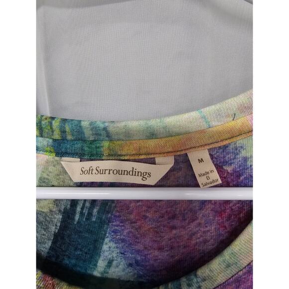 Soft Surroundings Rainbow Long Sleeve Tee Retro Abstract M - Picture 8 of 9